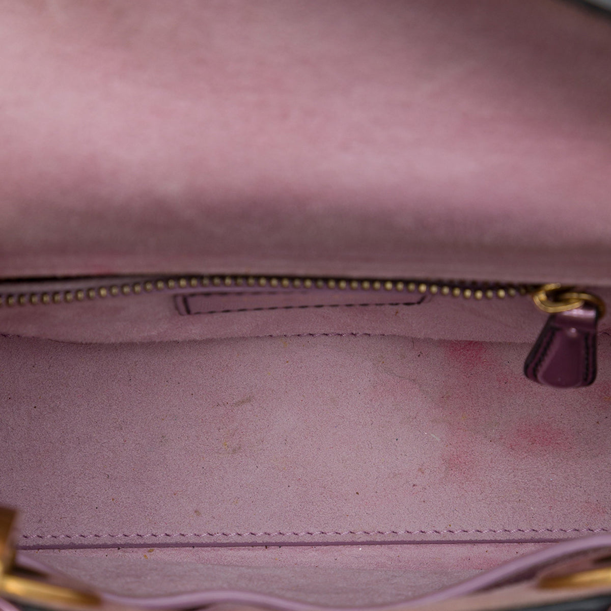 Dior Mini Metallic Patent Lady Dior — Pink
