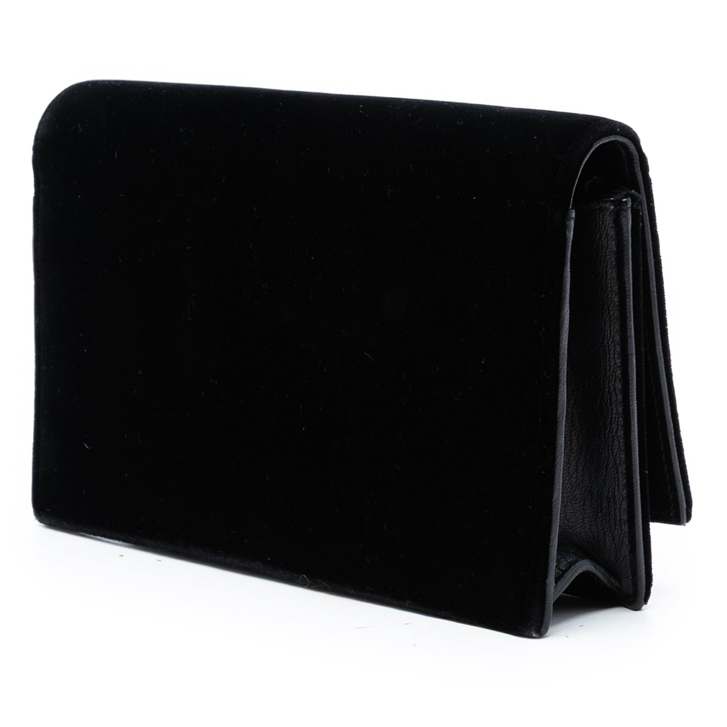 Velvet Crystal Monogram Kate Tassel Wallet on Chain