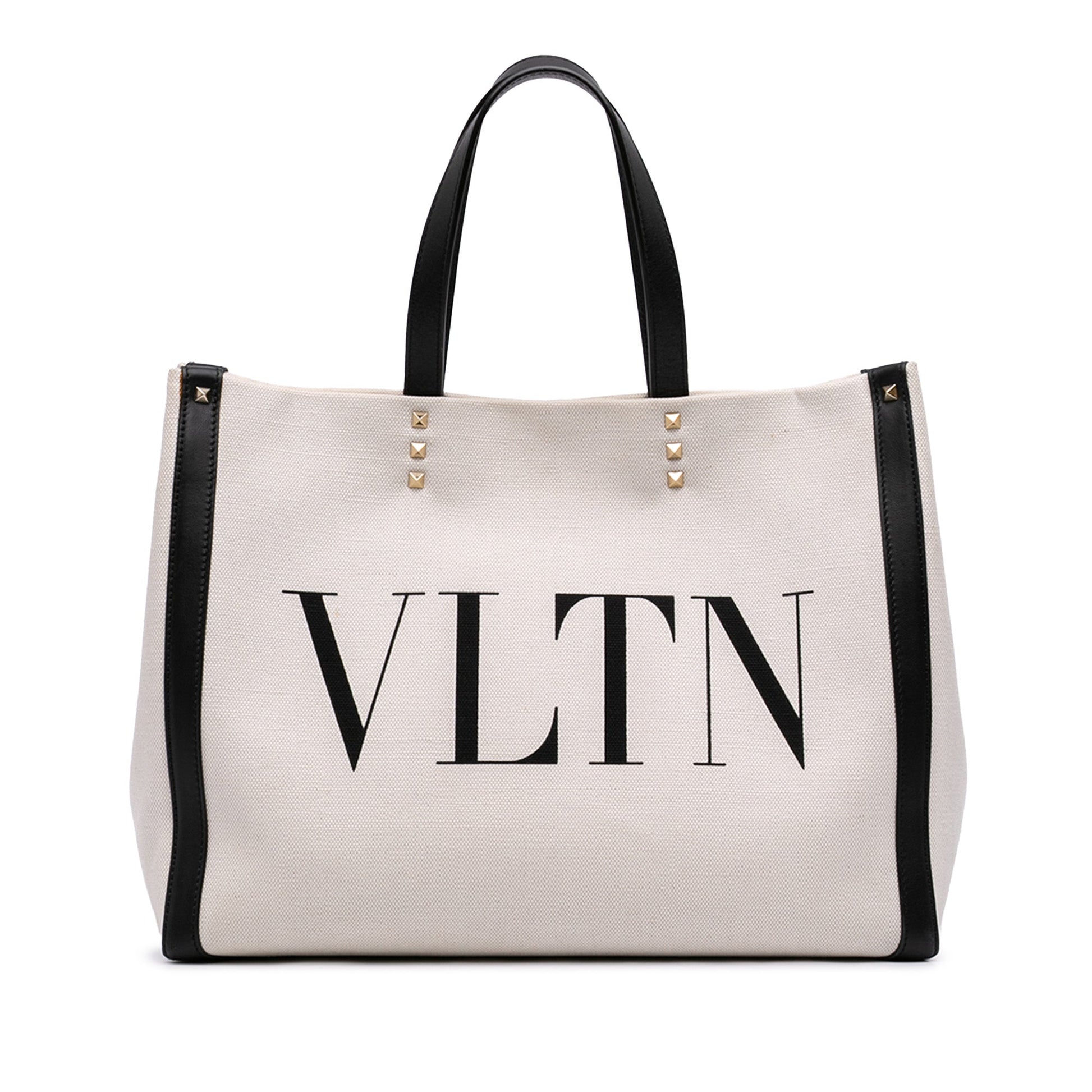 Valentino Medium Canvas Rockstud VLTN Tote