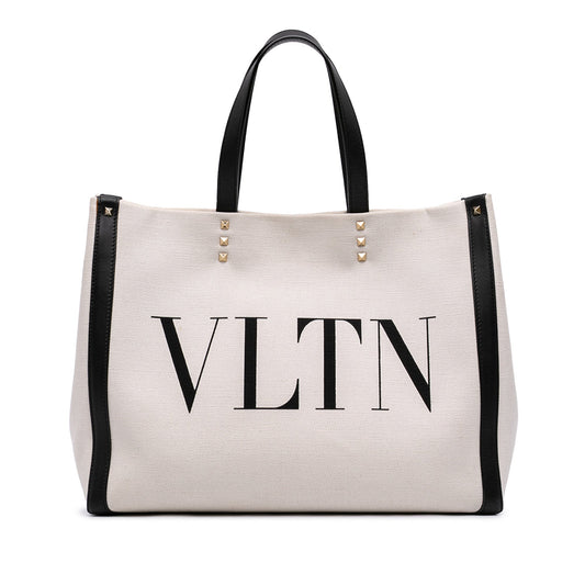 Valentino Medium Canvas Rockstud VLTN Tote