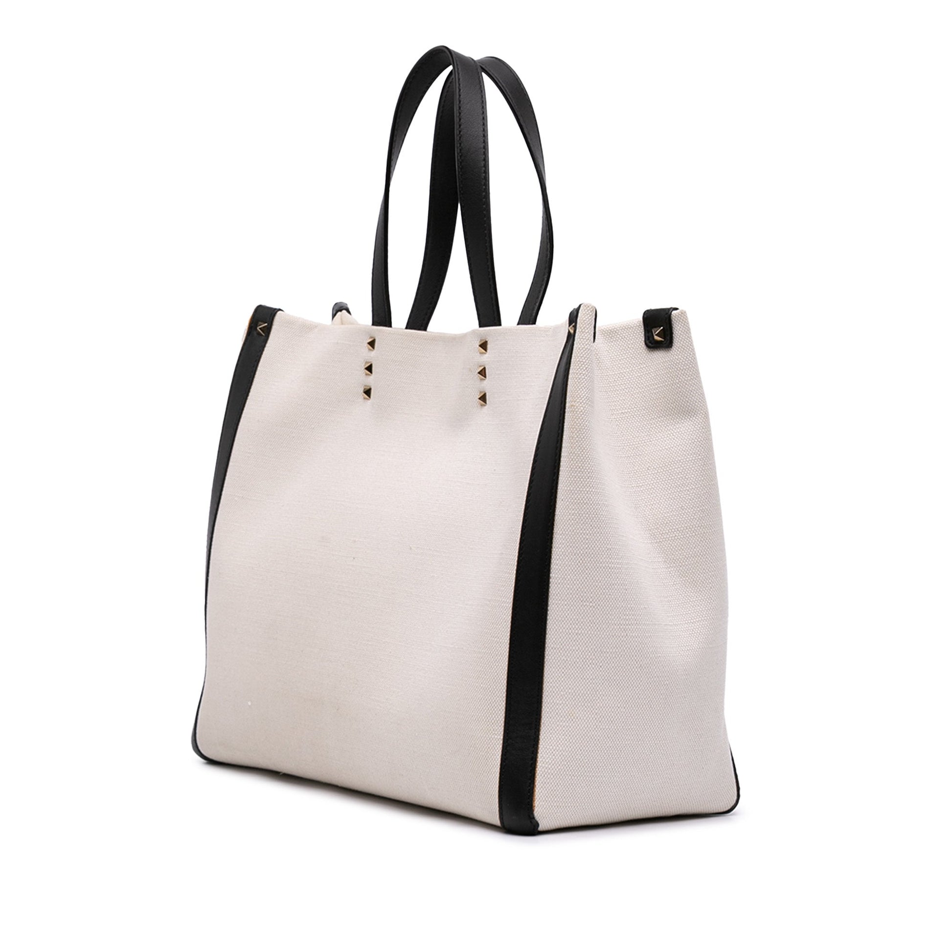 Valentino Medium Canvas Rockstud VLTN Tote