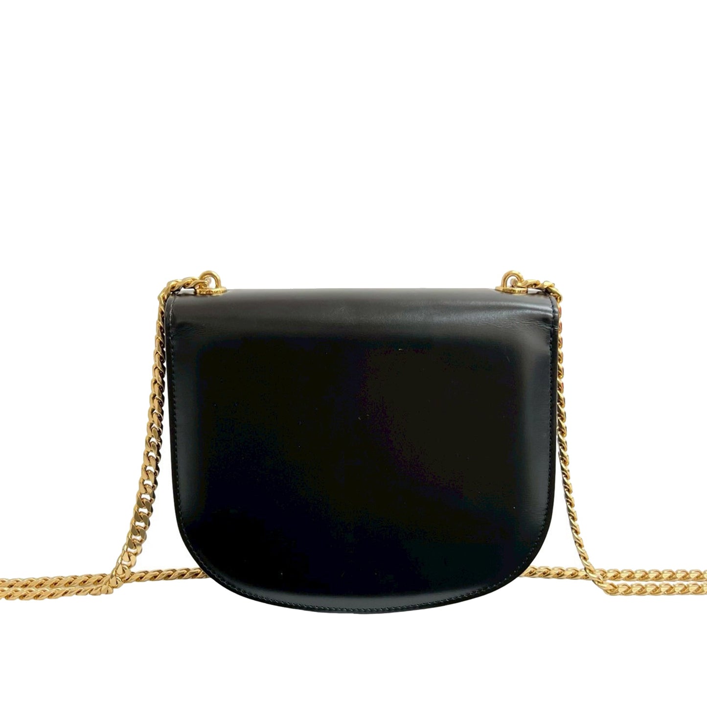 Celine Teen Shiny Calfskin Triomphe Besace Clea Chain Crossbody