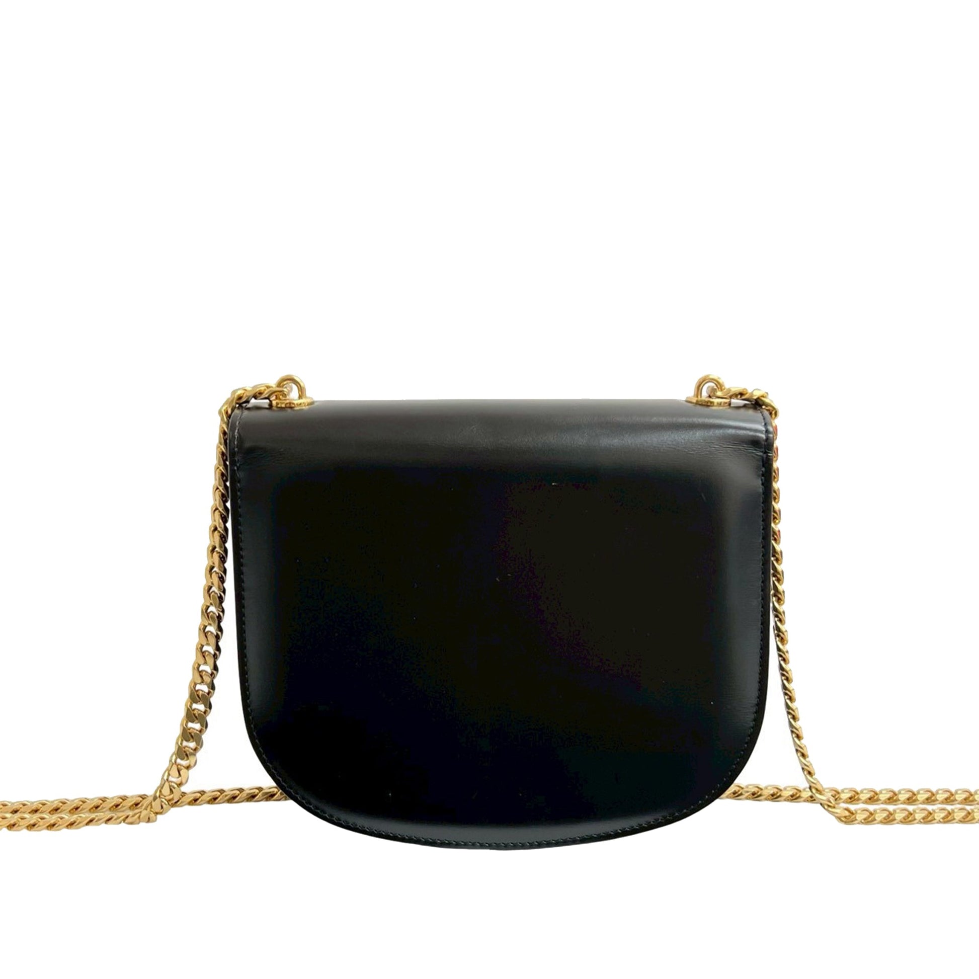 Celine Teen Shiny Calfskin Triomphe Besace Clea Chain Crossbody