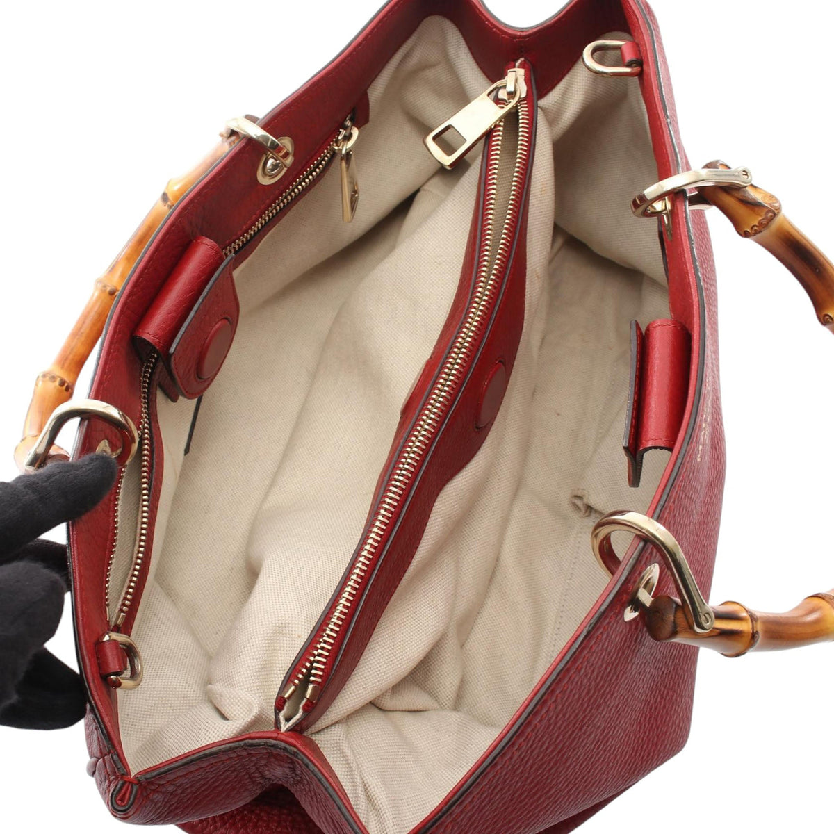 Gucci Medium Calfskin Bamboo Shopper Satchel