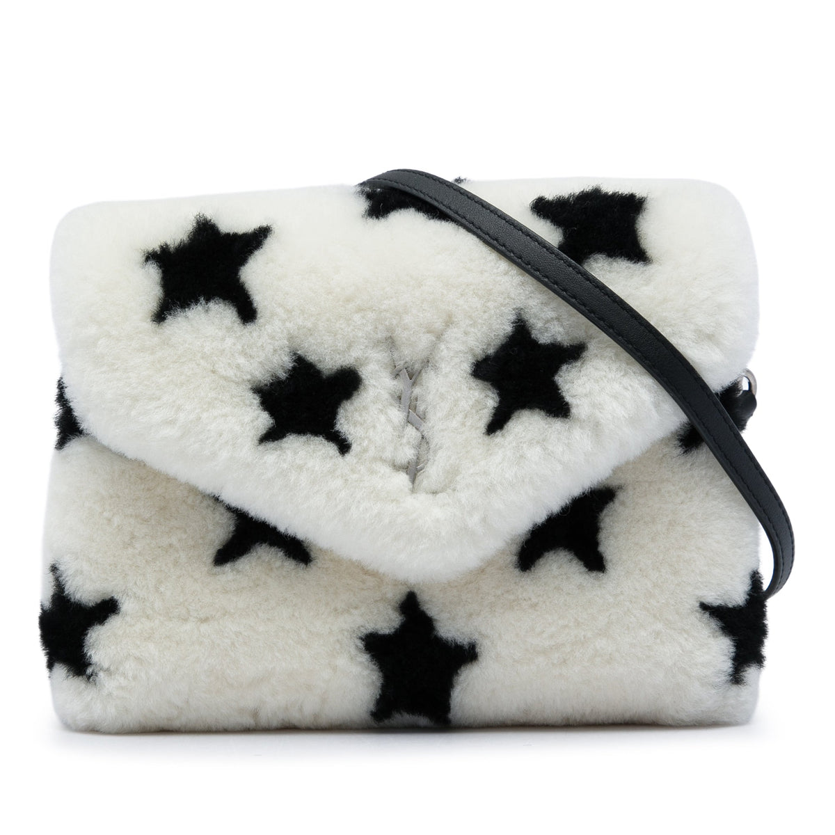 Saint Laurent Star Printed Shearling Loulou Crossbody