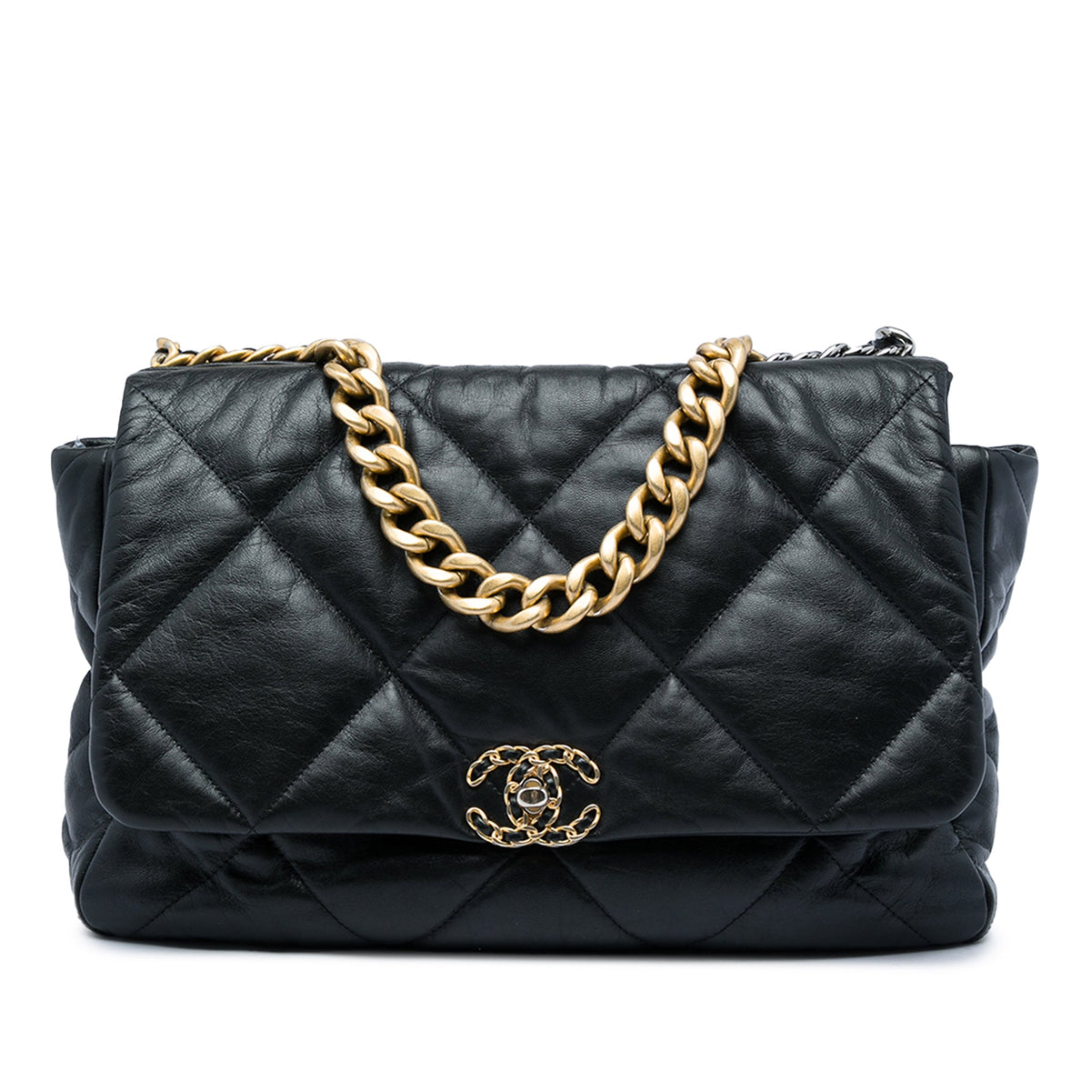 Chanel Maxi Lambskin 19 Flap — Black