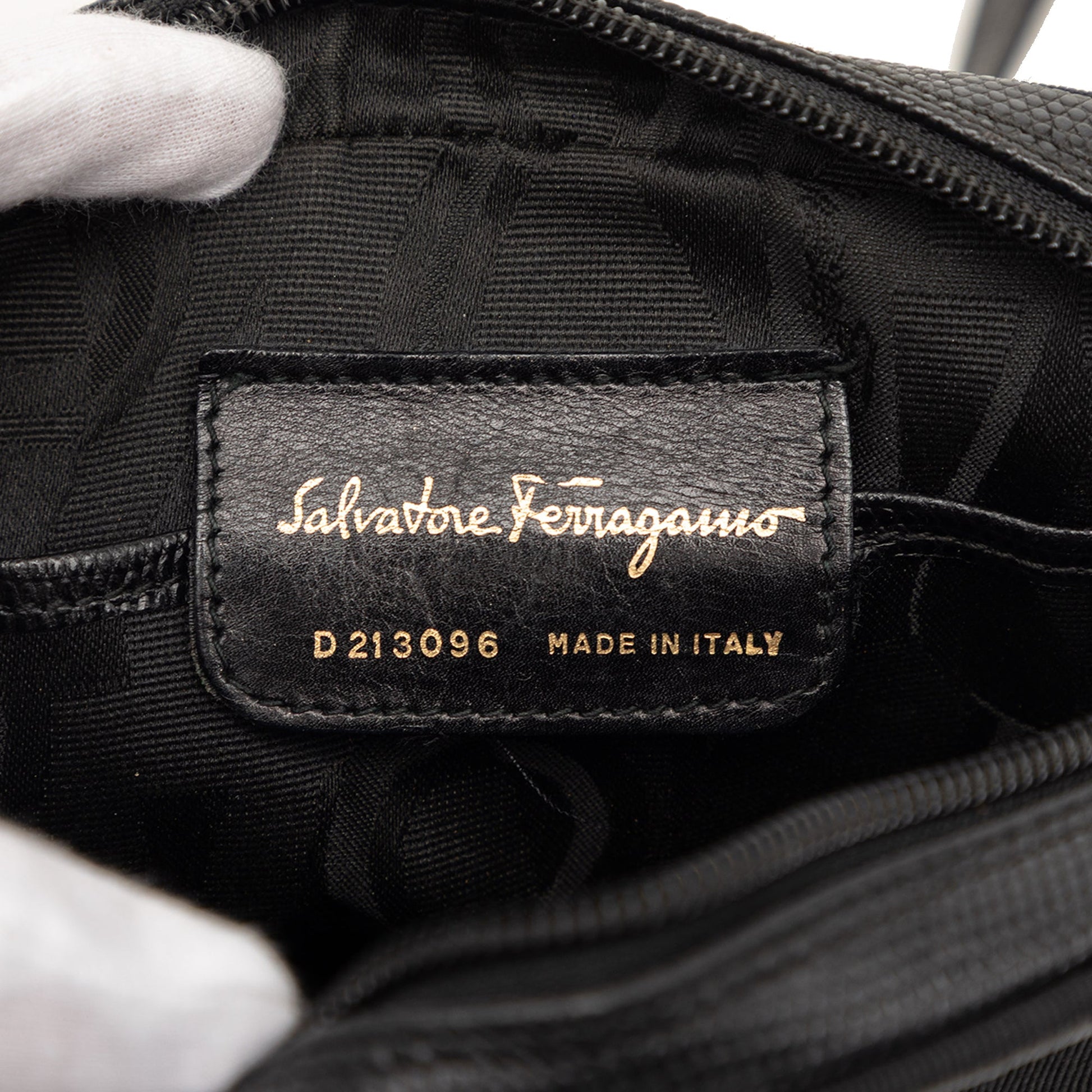Ferragamo Lizard Embossed Leather Vara Crossbody