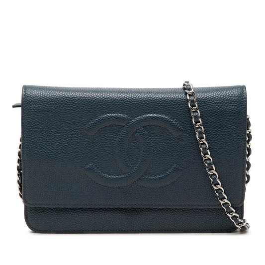Chanel CC Caviar Wallet On Chain