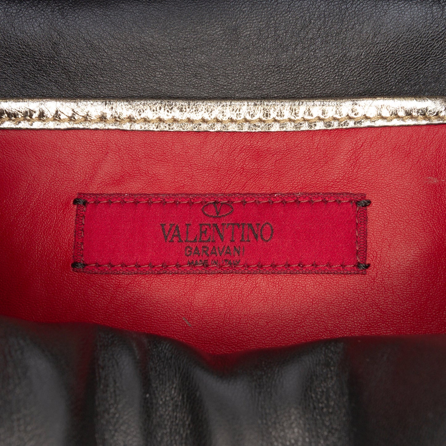 Metallic Wrinkled Lambskin Rockstud Spike Double Zip Camera Bag