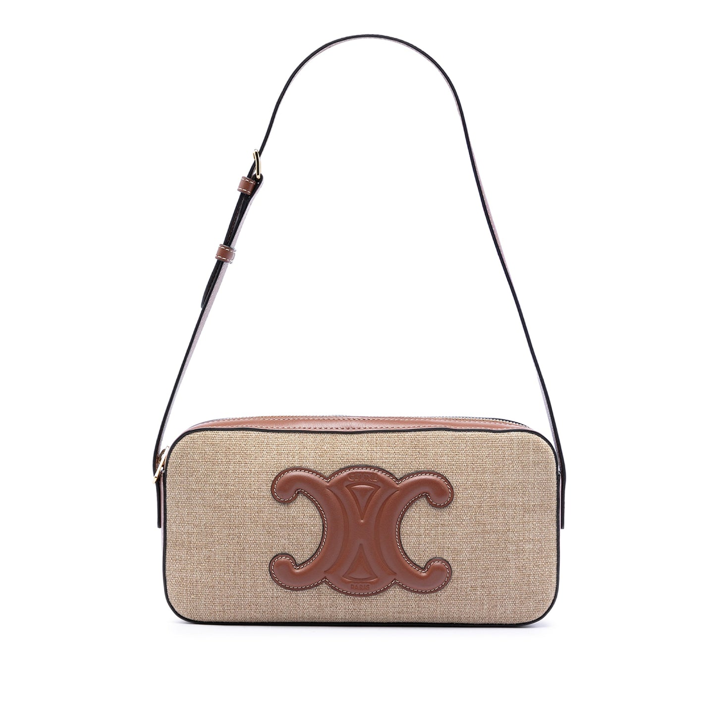 Celine Canvas and Calfskin Cuir Triomphe Camera Shoulder Bag