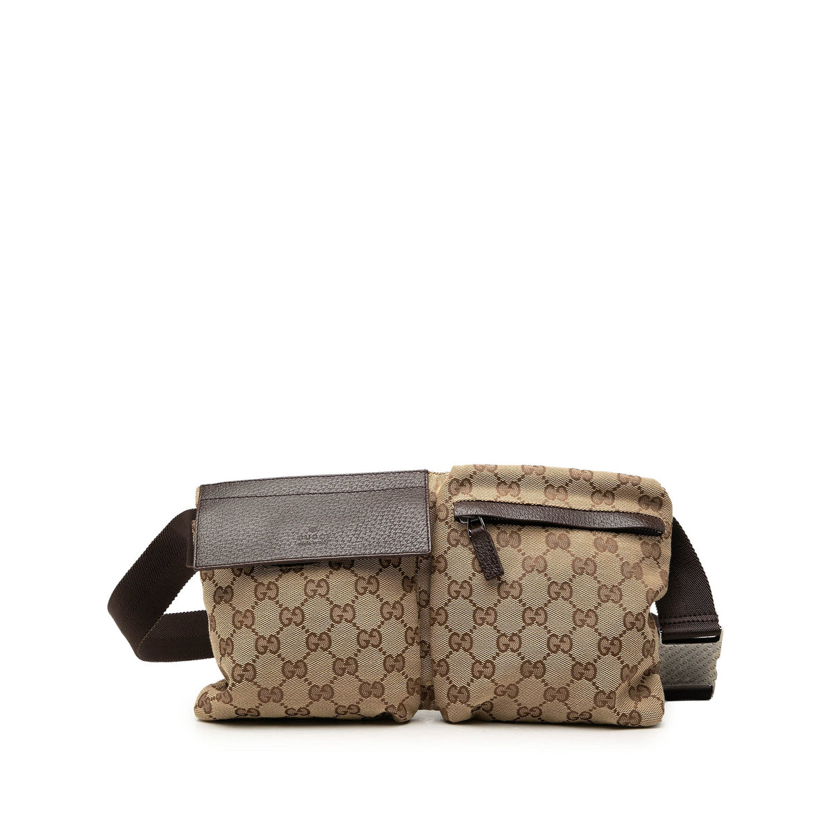 Gucci GG Canvas Double Pocket Belt Bag