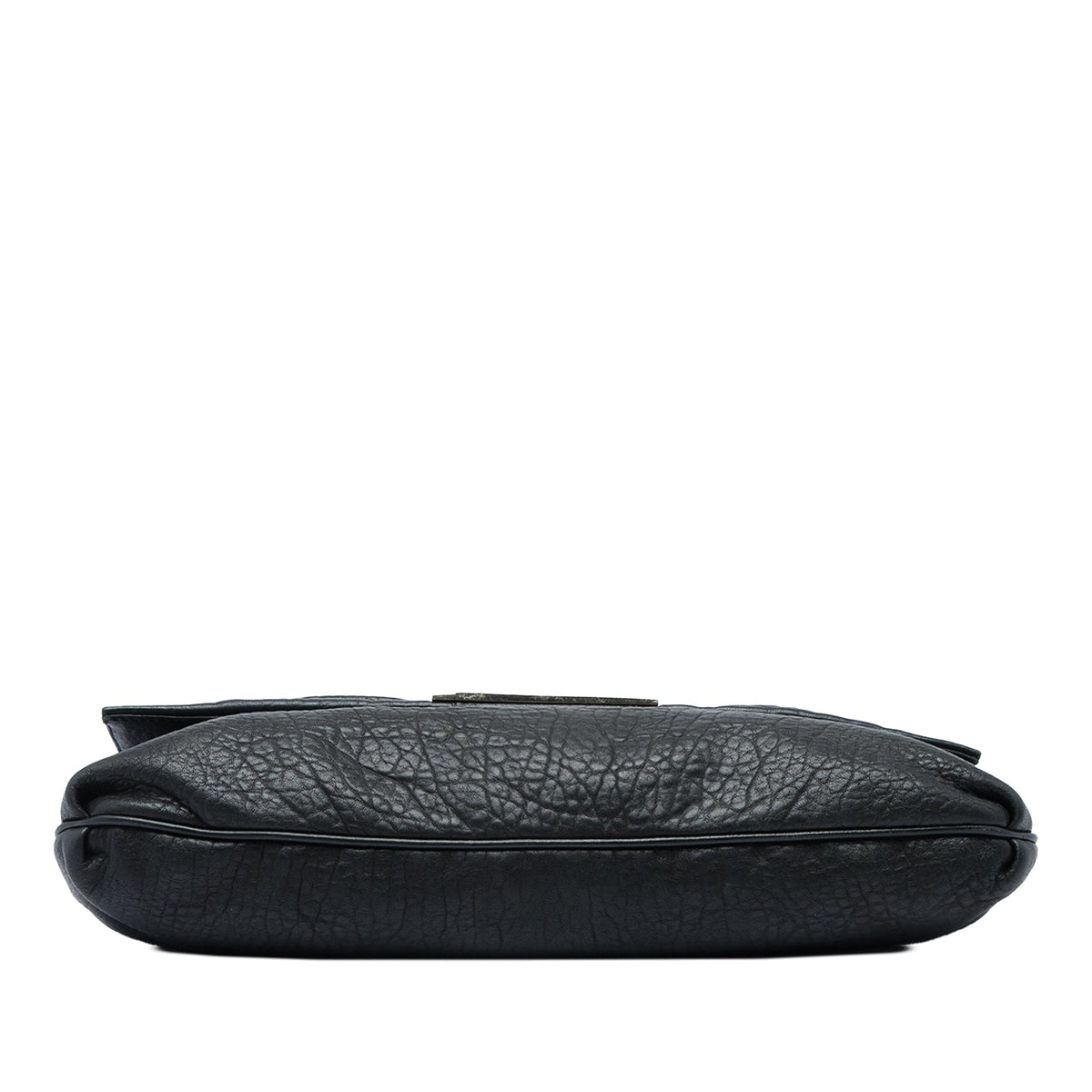 Fendi Large Crinkled Lambskin Mia Flap Crossbody — Black