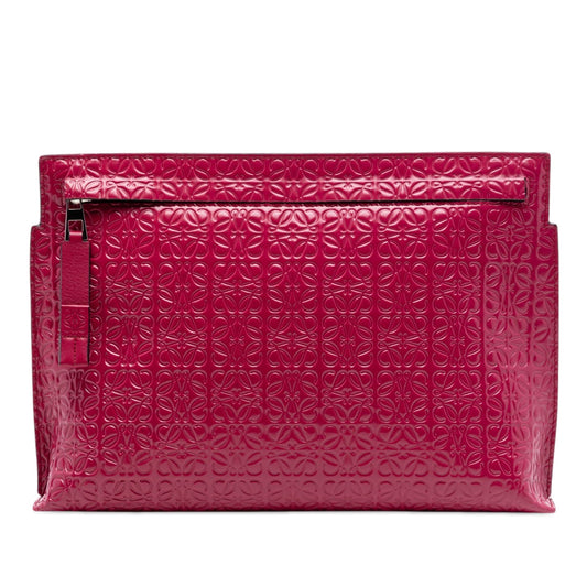 LOEWE Embossed Calfskin Anagram Repeat T Pouch