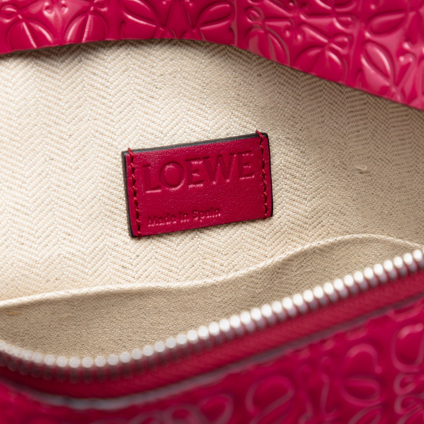 LOEWE Embossed Calfskin Anagram Repeat T Pouch