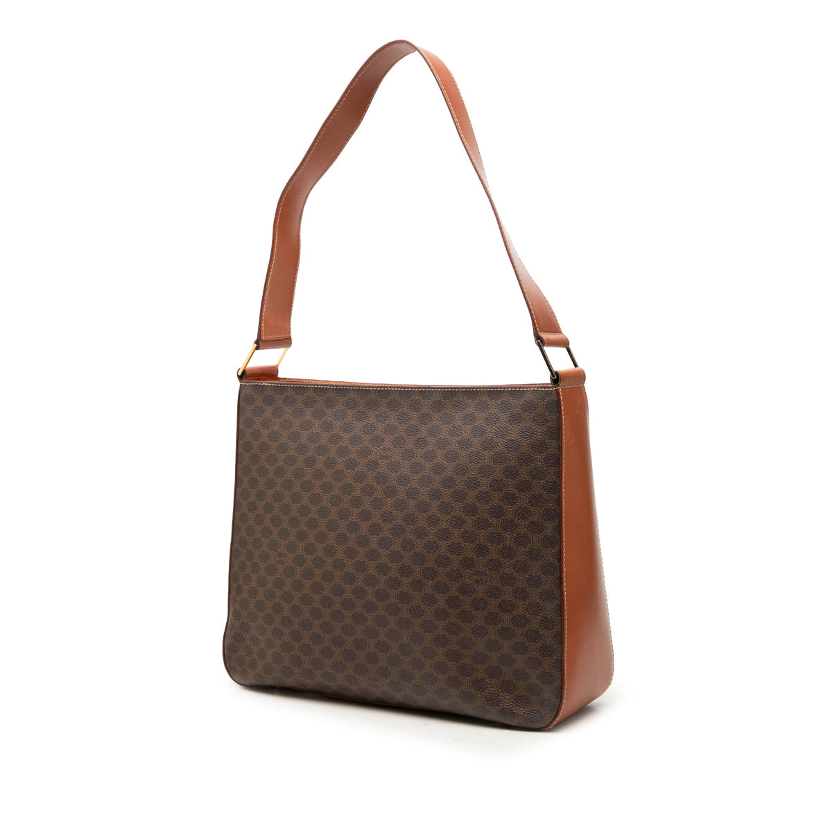 Celine Macadam Coated Canvas Shoulder Bag — Brown
