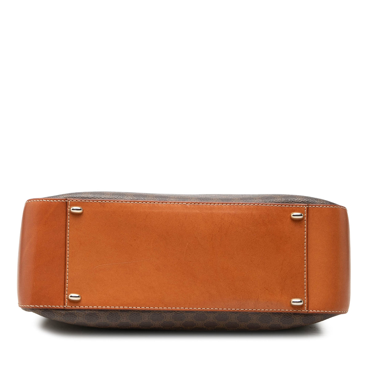 Celine Macadam Coated Canvas Shoulder Bag — Brown