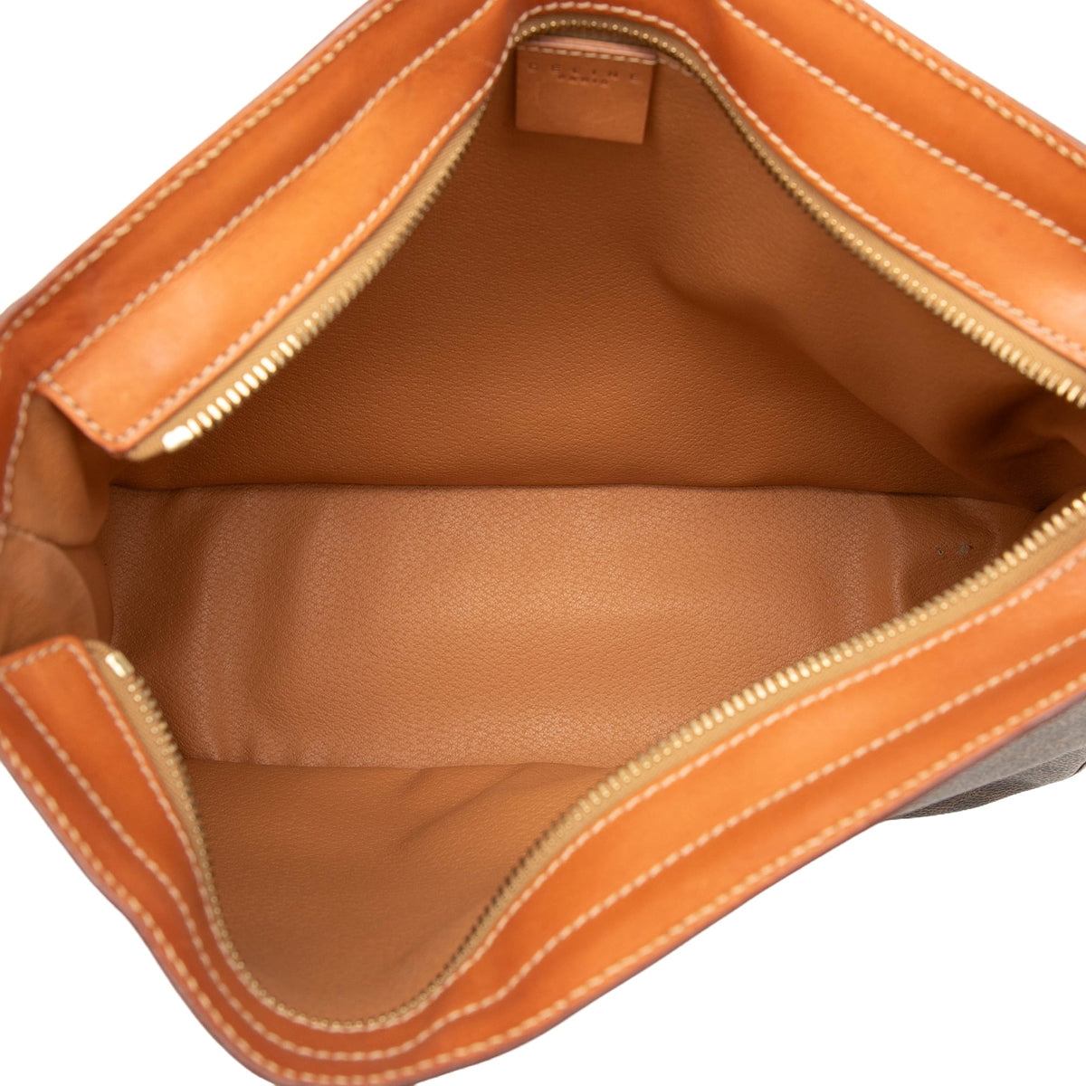 Celine Macadam Coated Canvas Shoulder Bag — Brown