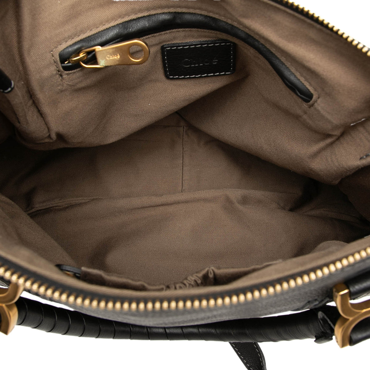 Chloé Medium Grained Leather Marcie Satchel — Black