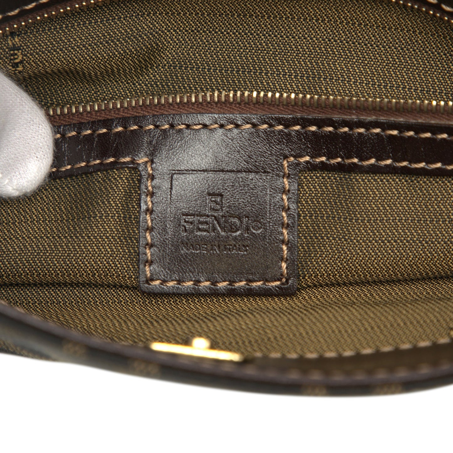 Fendi Zucca Canvas Shoulder Bag