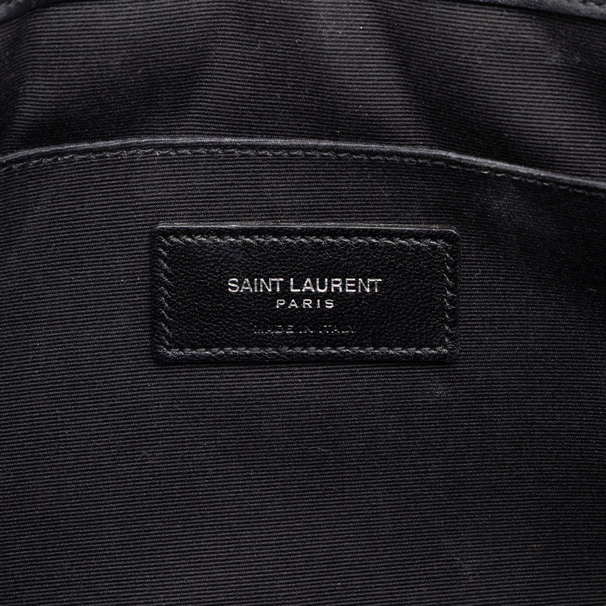 Saint Laurent Chevron Leather Monogram Document Holder — Black