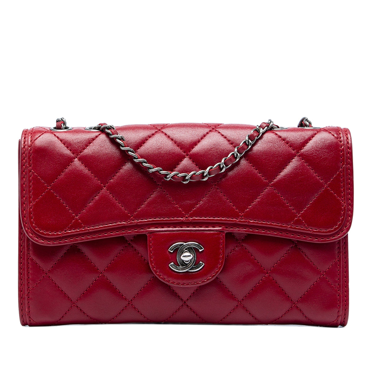 Chanel Small Quilted Lambskin Citizen Zip Flap — Red