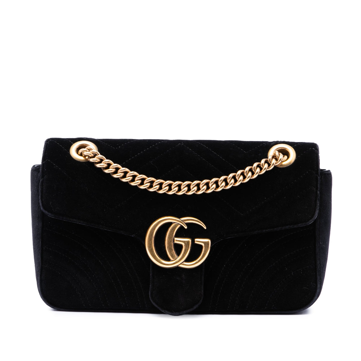 Gucci Medium GG Marmont Matelasse Velvet Shoulder Bag
