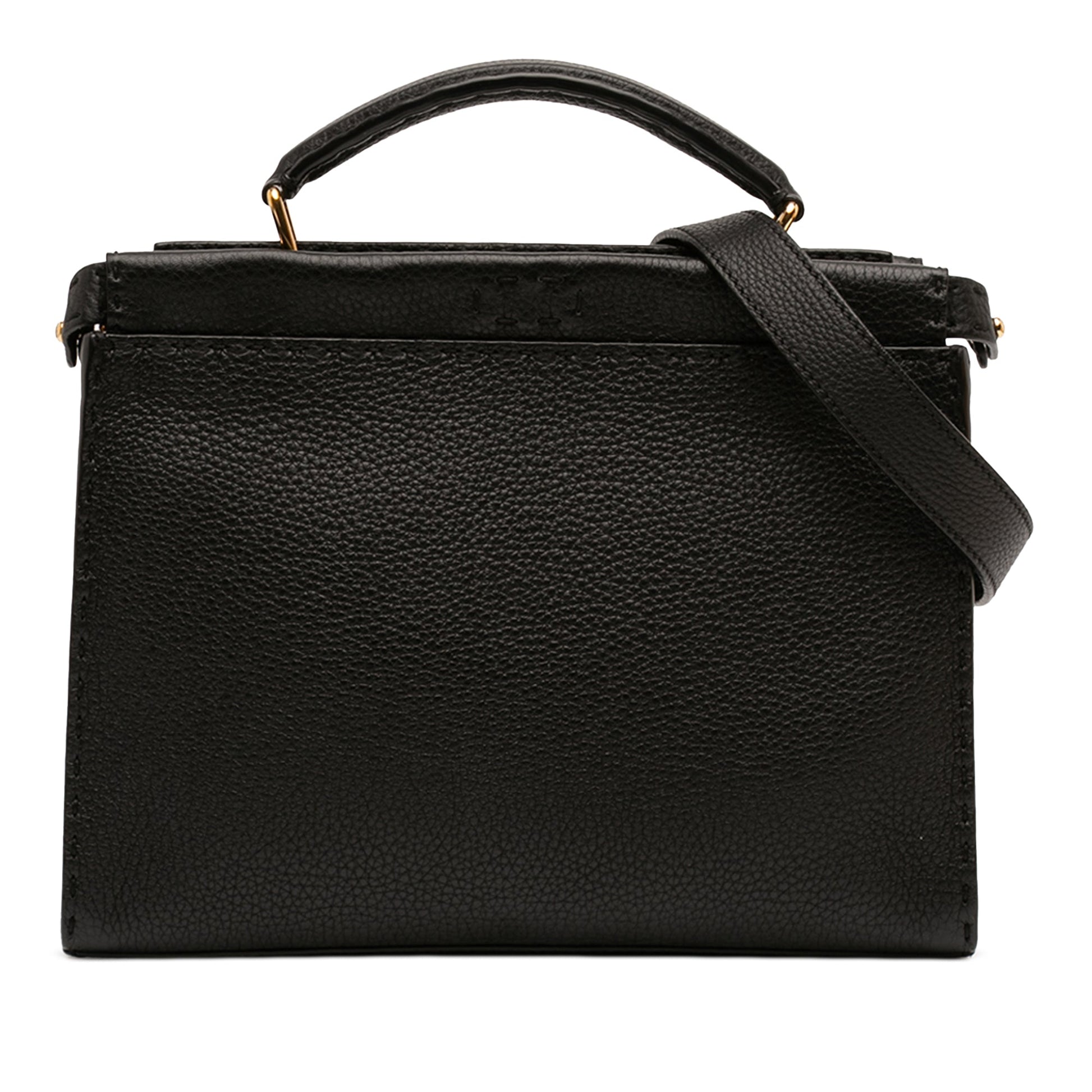 Fendi Mini Calfskin Romano Selleria Peekaboo Iconic Fit Satchel
