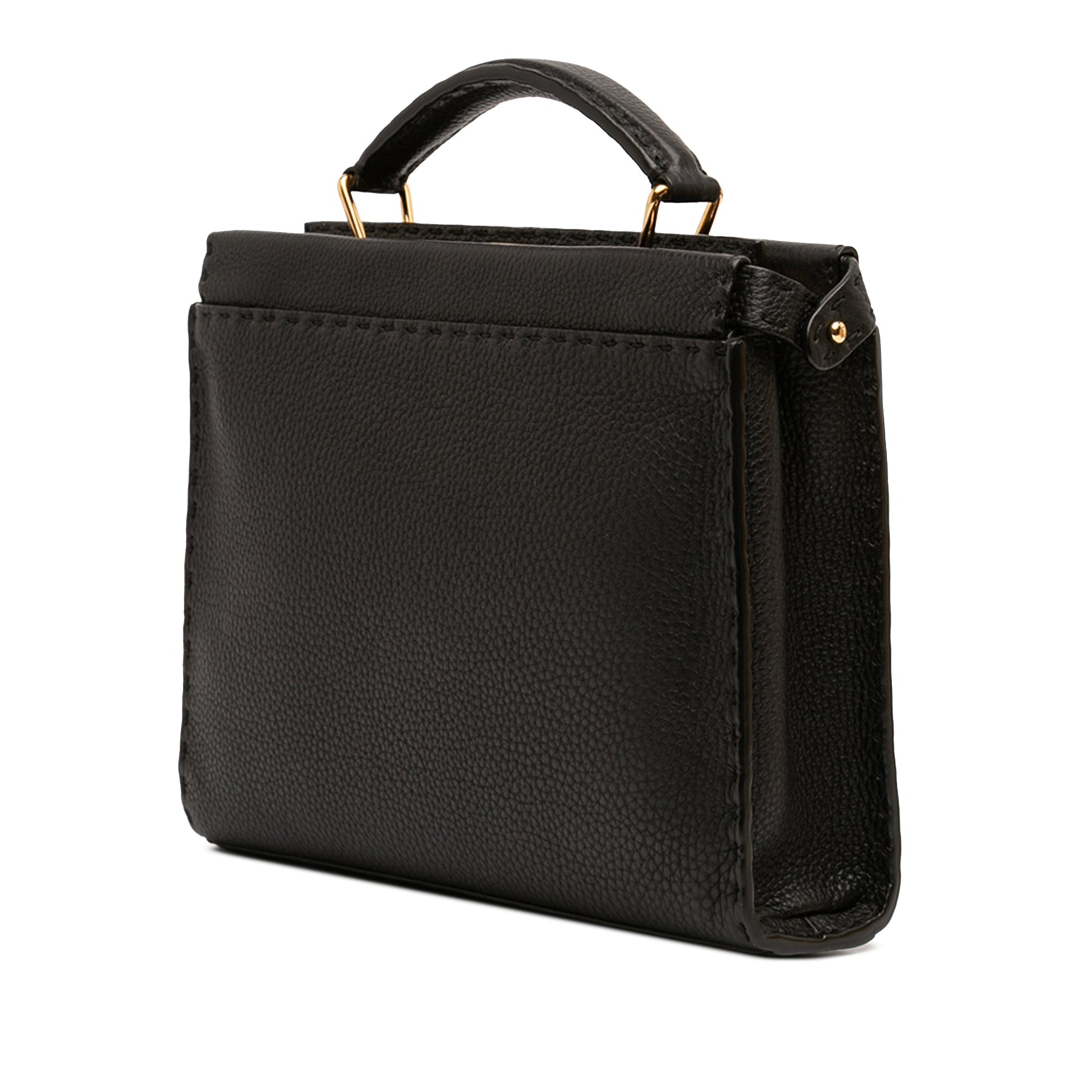 Fendi Mini Calfskin Romano Selleria Peekaboo Iconic Fit Satchel