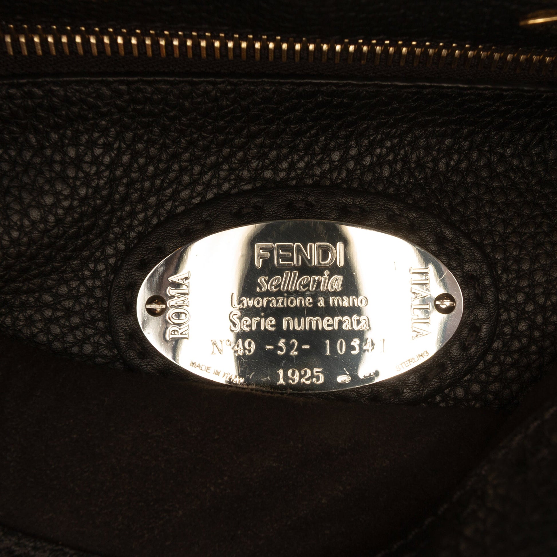 Fendi Mini Calfskin Romano Selleria Peekaboo Iconic Fit Satchel