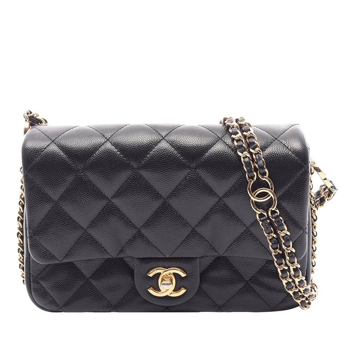 Chanel CC Quilted Caviar Single Flap
