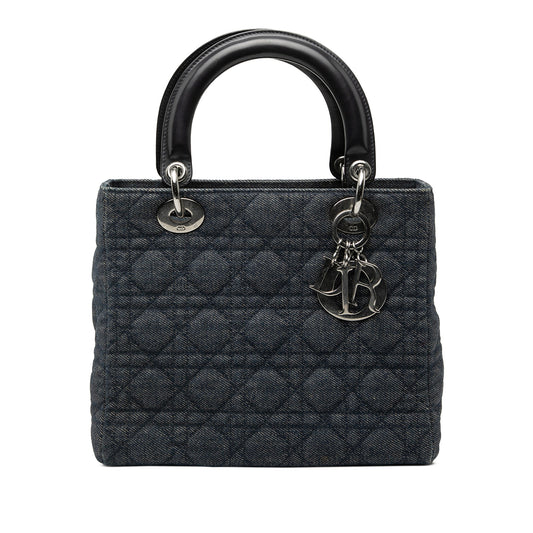 Medium Denim Cannage Lady Dior