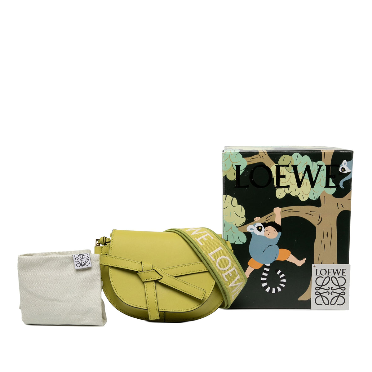 LOEWE Mini Soft Calfskin Gate Dual Crossbody — Green