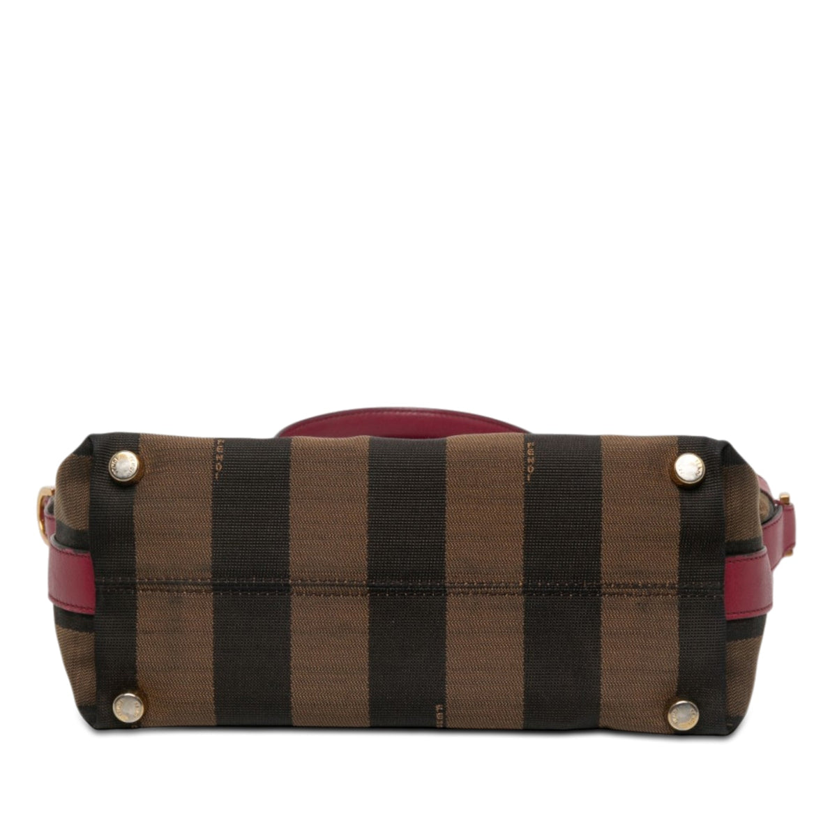 Fendi Large Pequin Canvas Satchel — Brown
