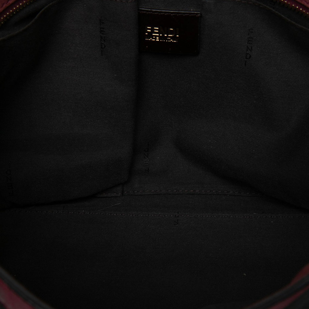 Fendi Large Pequin Canvas Satchel — Brown