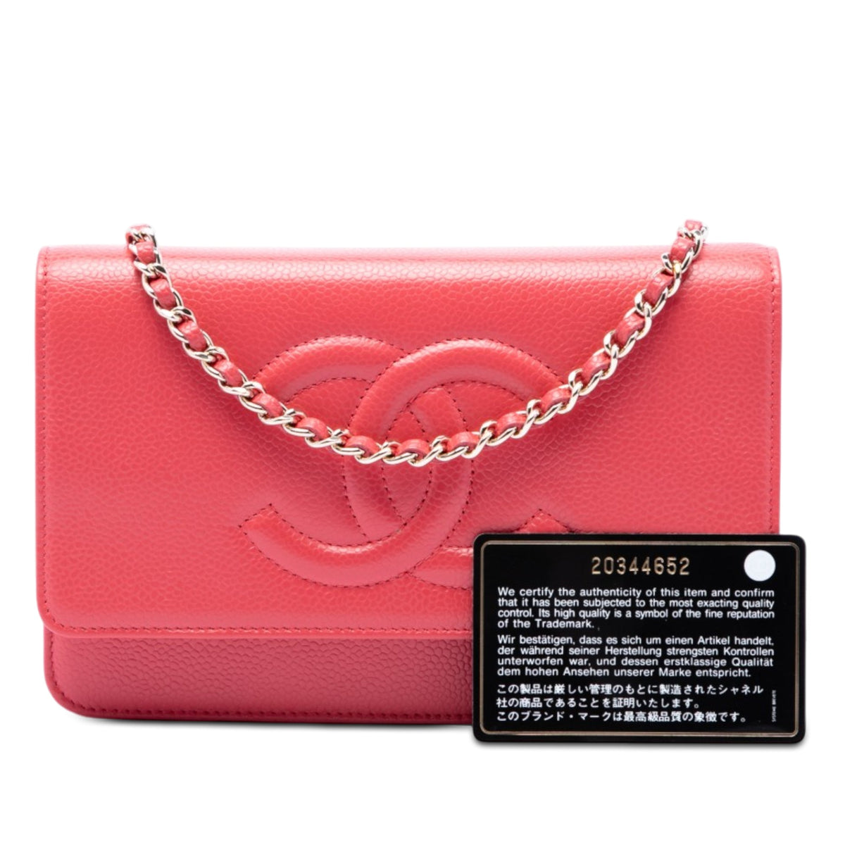 Chanel CC Caviar Wallet On Chain