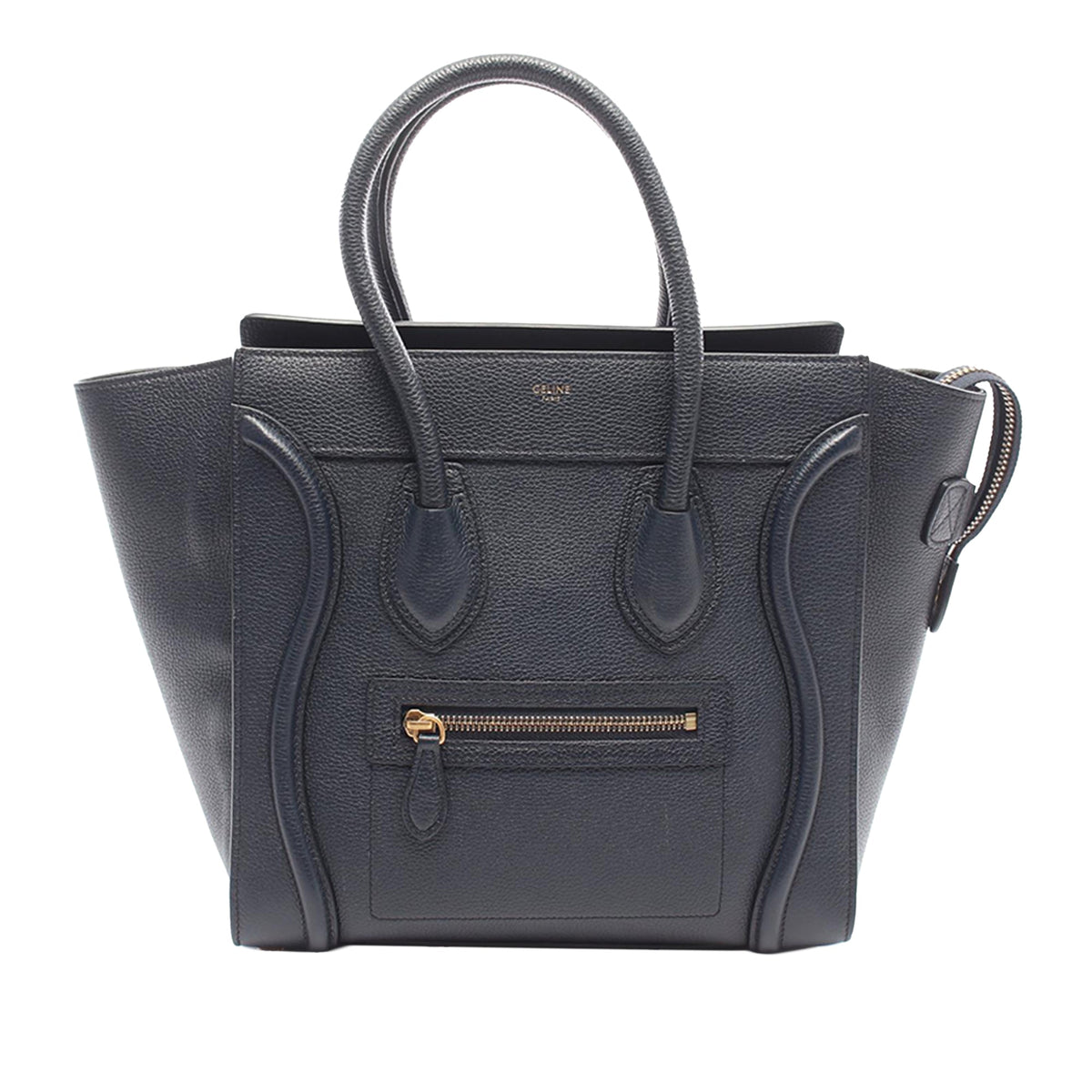 Celine Micro Leather Luggage Tote — Blue