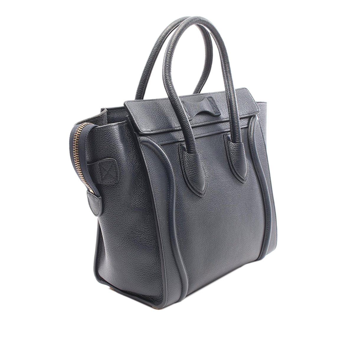 Celine Micro Leather Luggage Tote — Blue