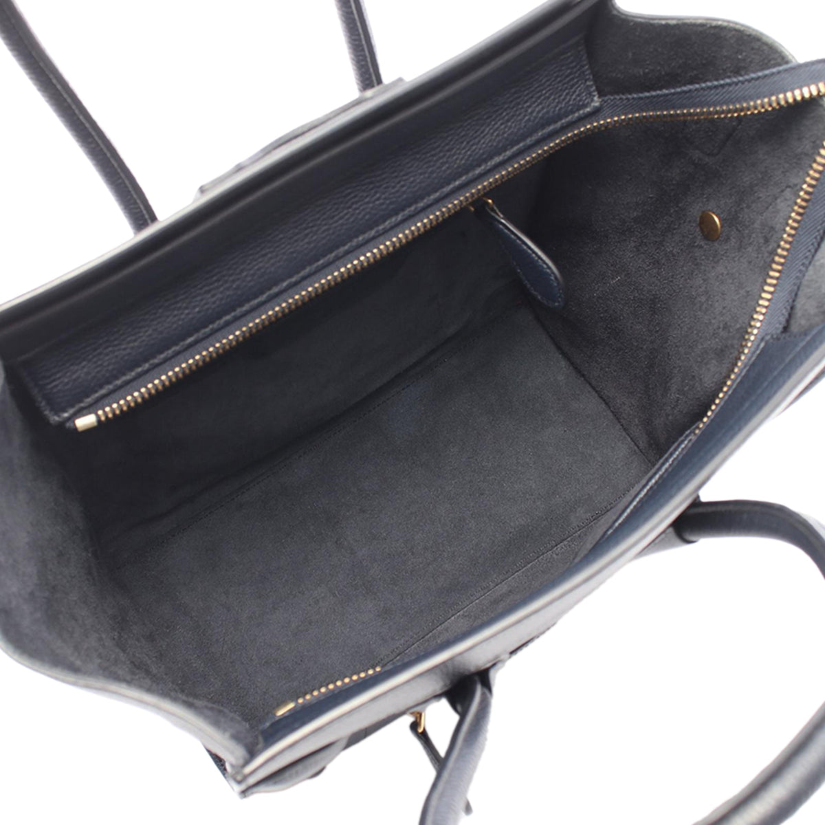 Celine Micro Leather Luggage Tote — Blue