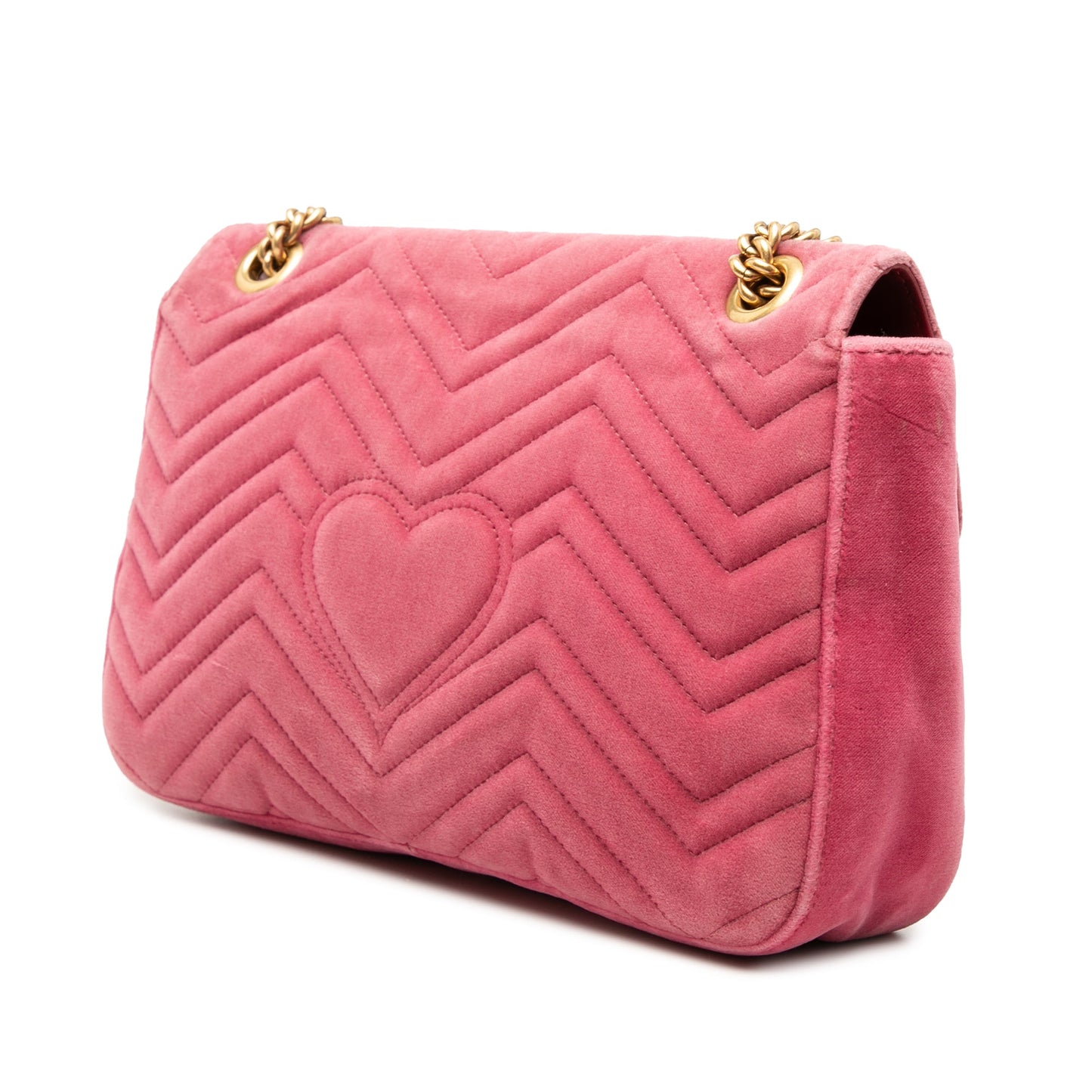 Gucci Large GG Marmont Matelasse Velvet Embroidered Blind For Love Shoulder Bag