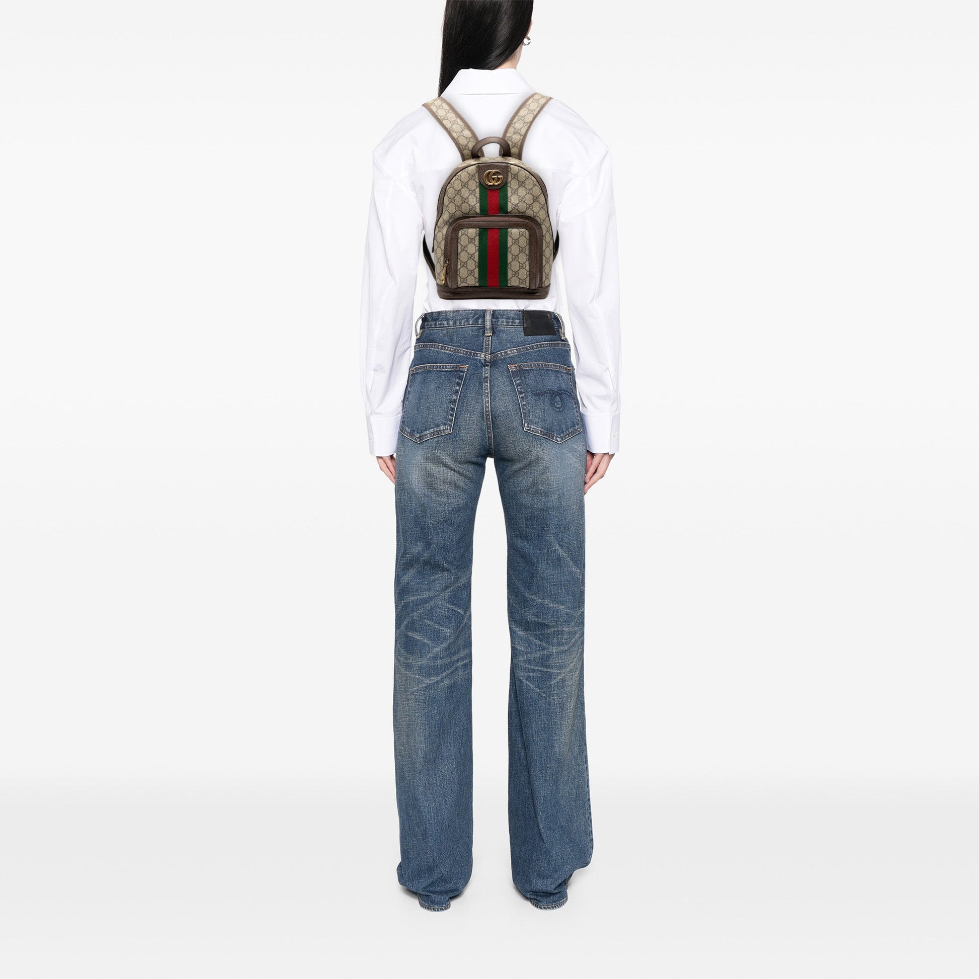Gucci Small GG Supreme Ophidia Web Backpack