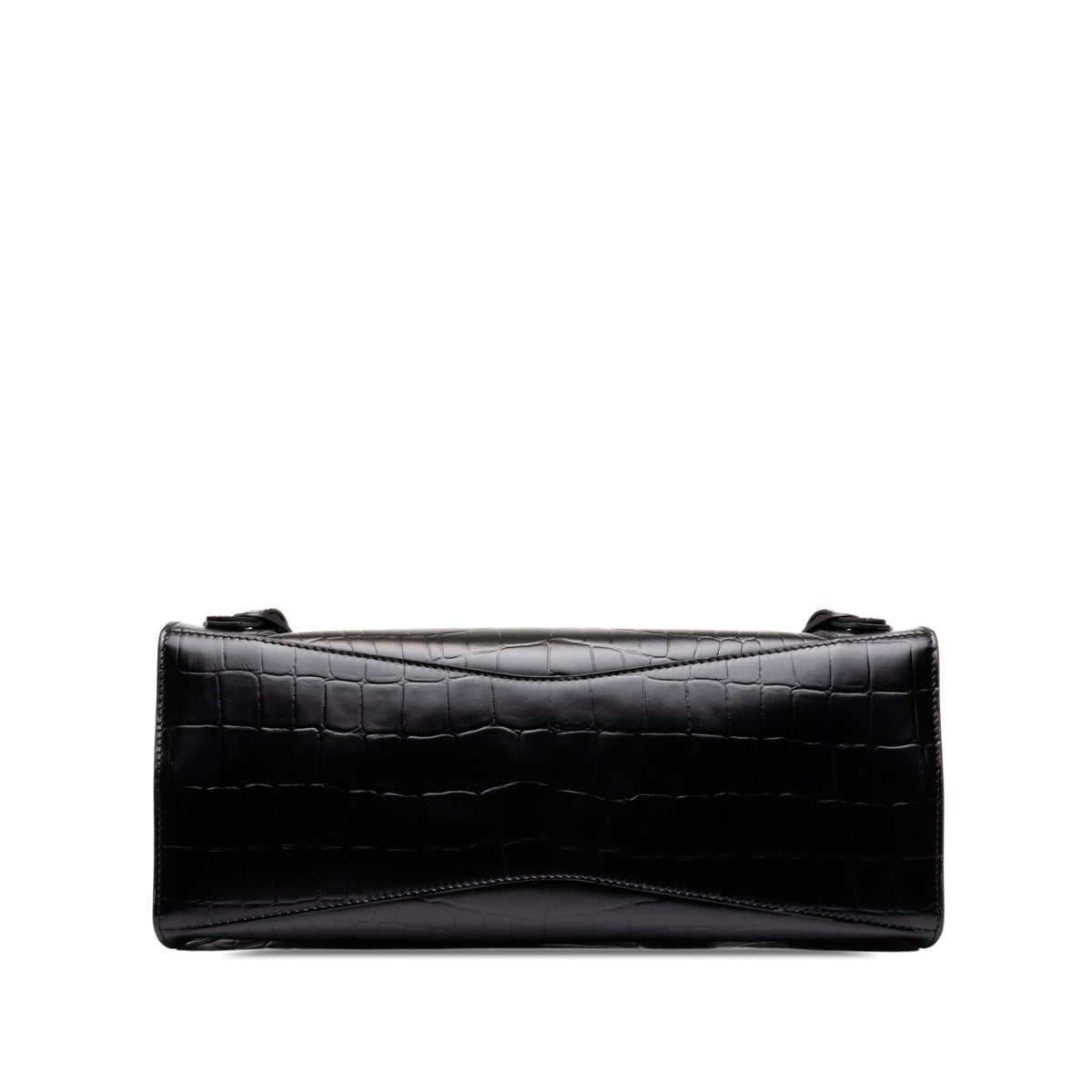 Balenciaga Small Croc Embossed Calfskin Motocross Neo Classic City Satchel