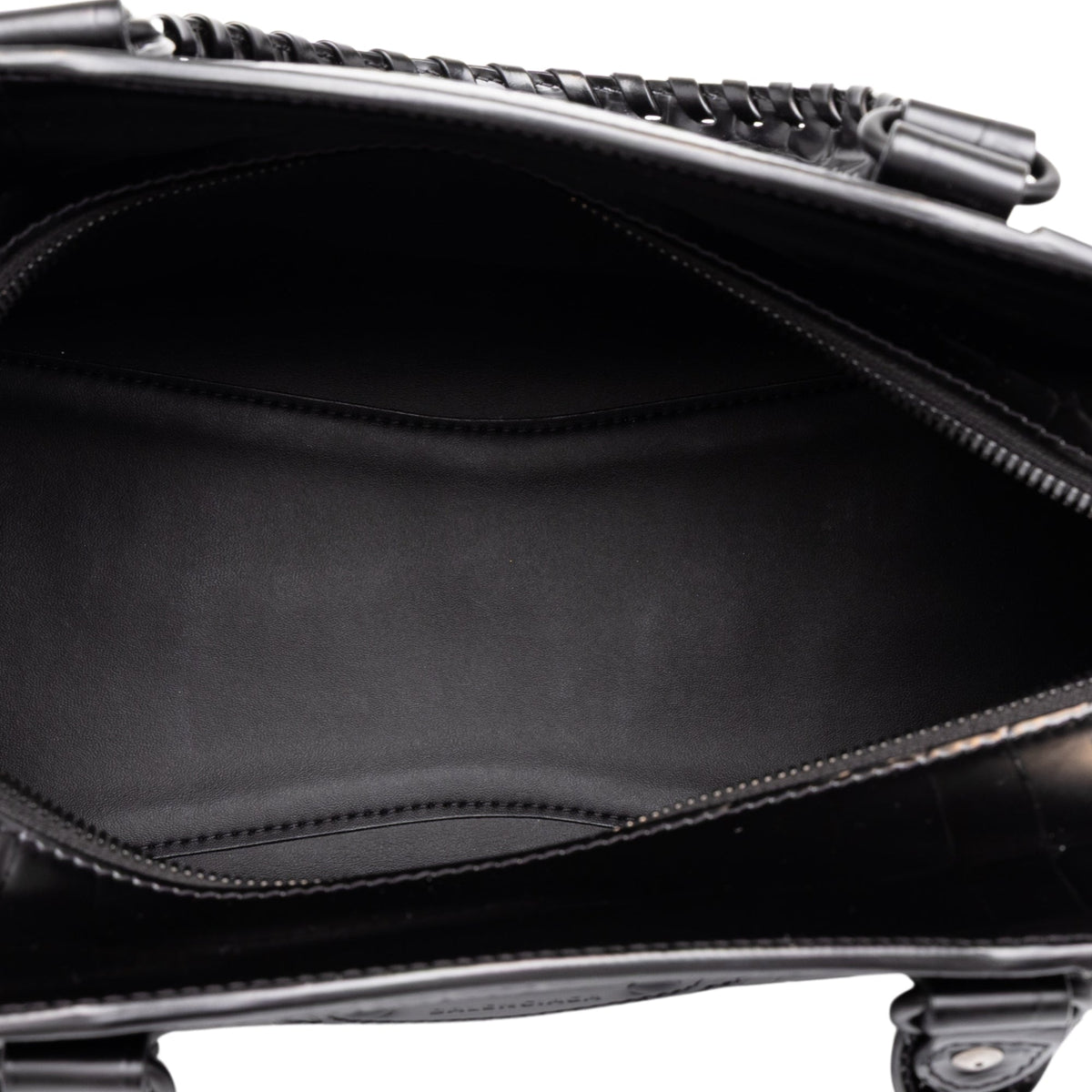 Balenciaga Small Croc Embossed Calfskin Motocross Neo Classic City Satchel