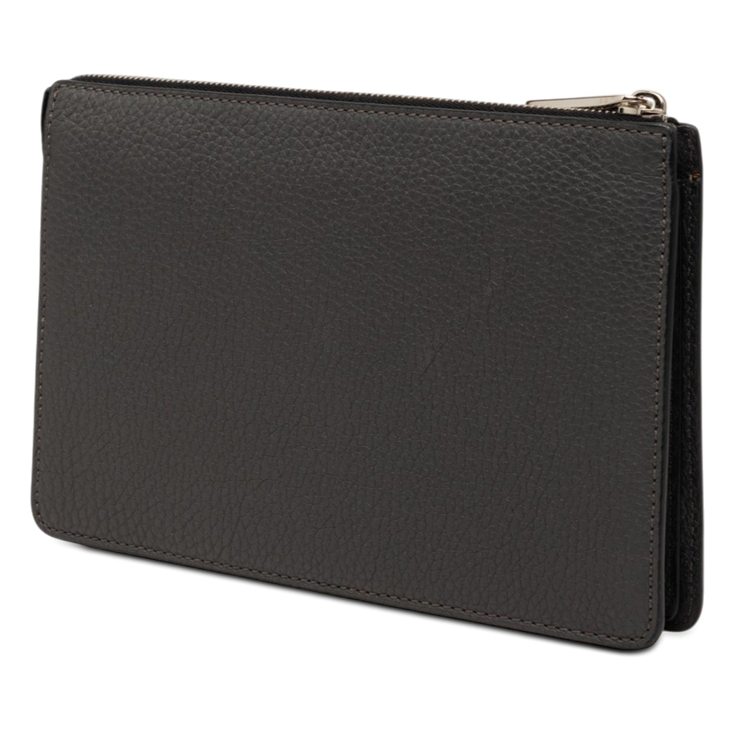 Fendi Grained Leather Roma Selleria Zip Clutch