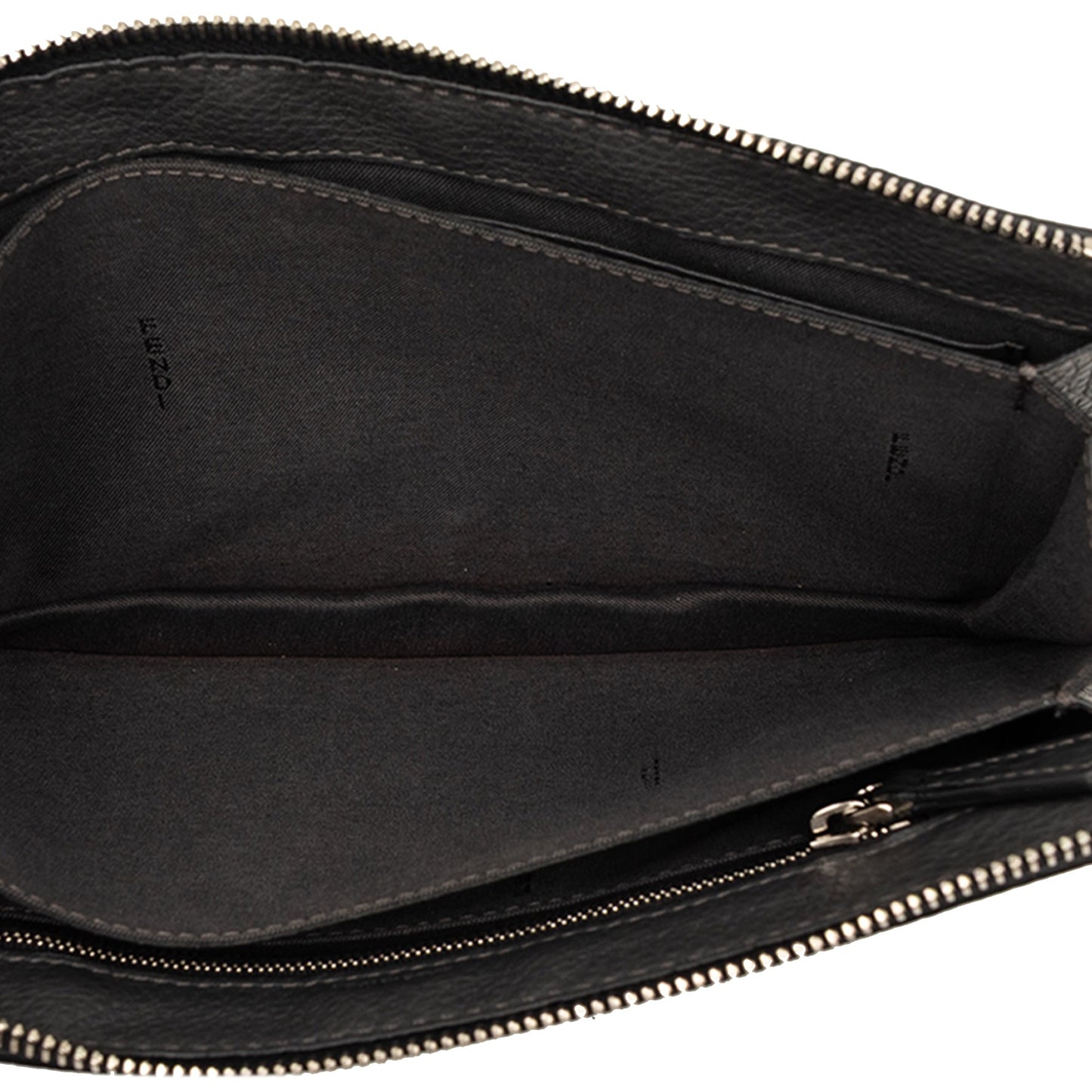 Fendi Grained Leather Roma Selleria Zip Clutch