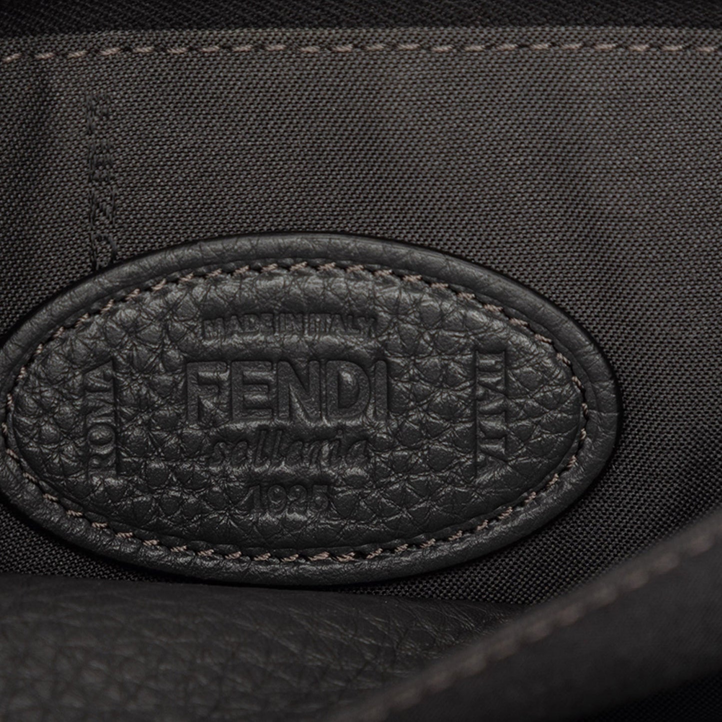 Fendi Grained Leather Roma Selleria Zip Clutch