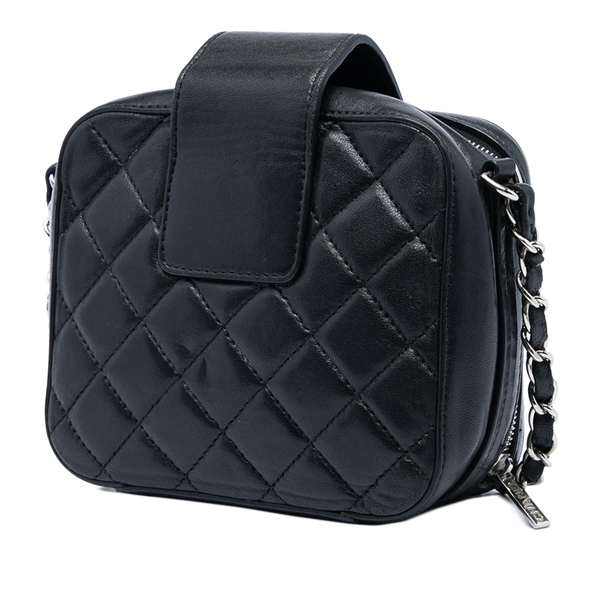 Chanel Mini Quilted Lambskin CC Box Camera Bag — Black