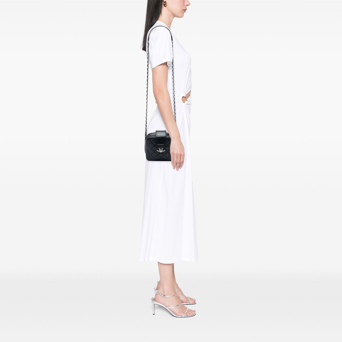 Chanel Mini Quilted Lambskin CC Box Camera Bag — Black