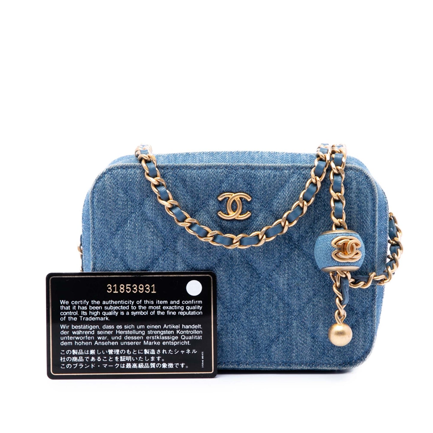 Chanel Quilted Denim Pearl Crush Camera Bag