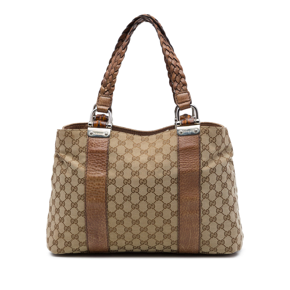 Gucci Medium GG Canvas Bamboo Libeccio Tote