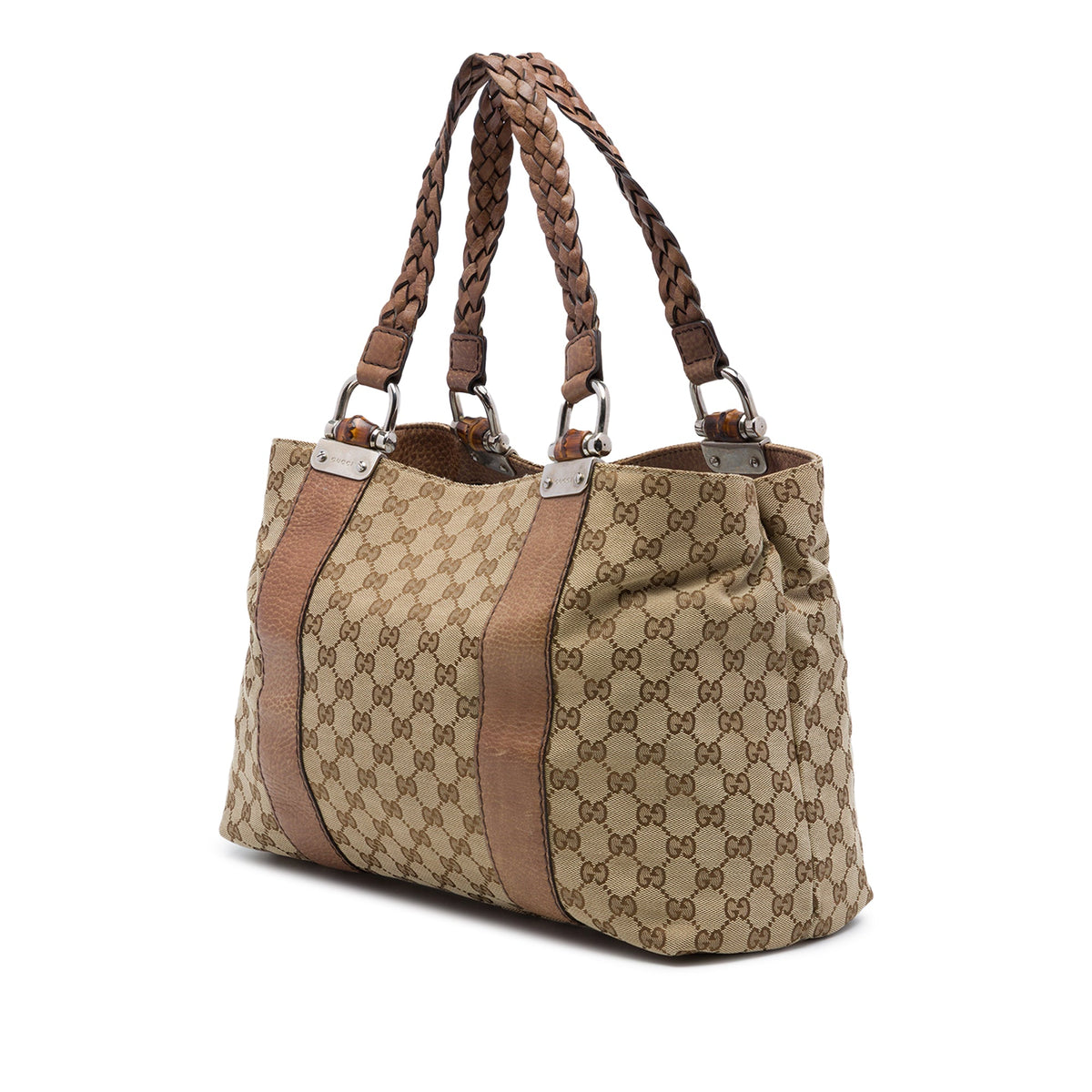 Gucci Medium GG Canvas Bamboo Libeccio Tote